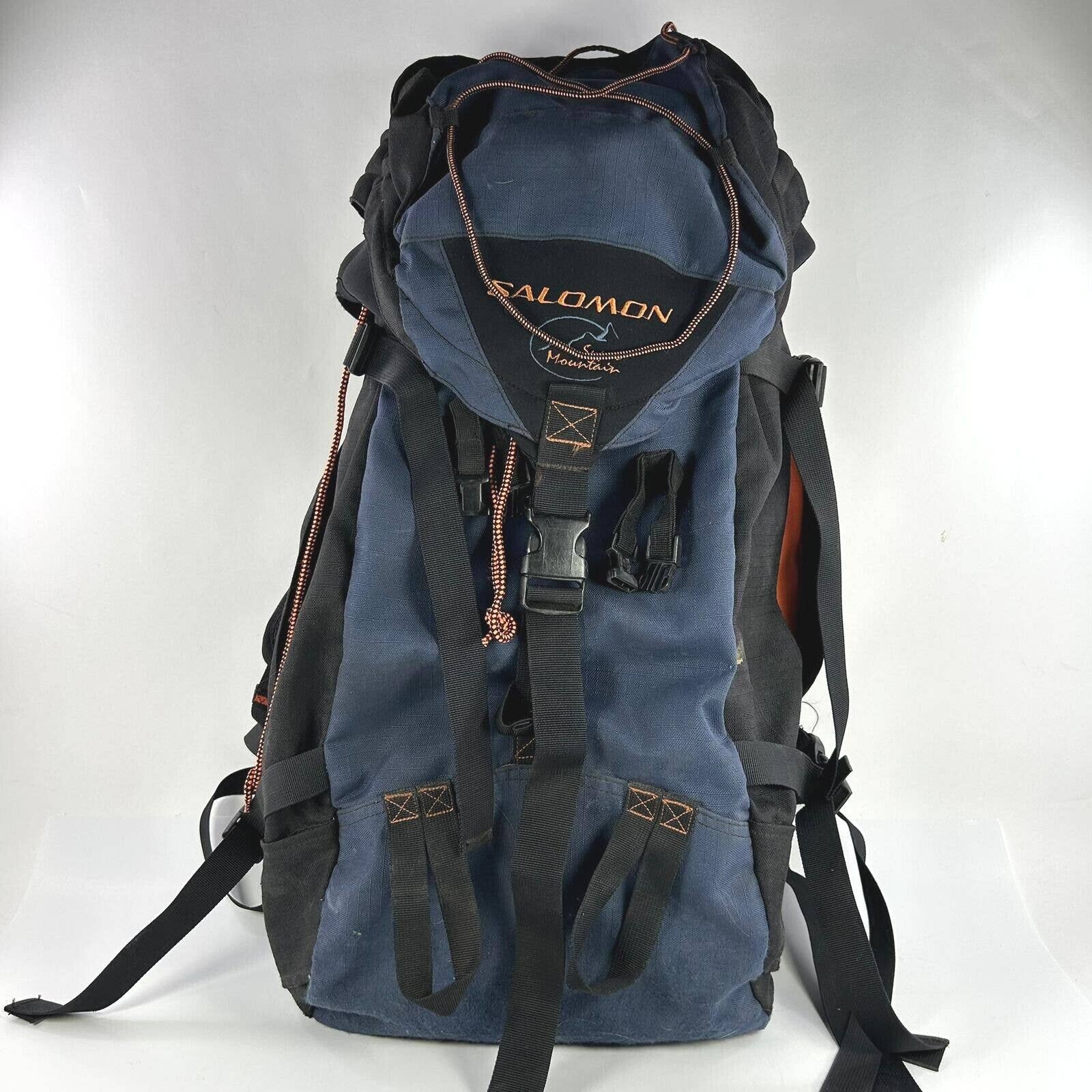 Salomon Mountain Backpack Black Blue Hiking Camping Outdoor Backpack Bag